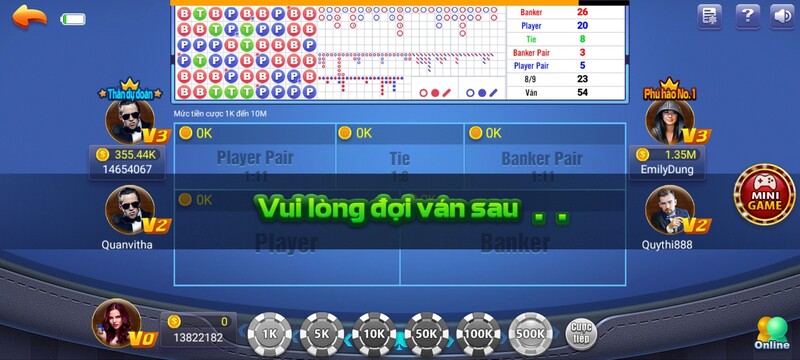 đánh game bài baccarat tdtc