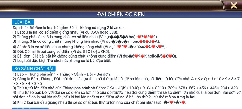 luật chơi game đỏ đen tdtc