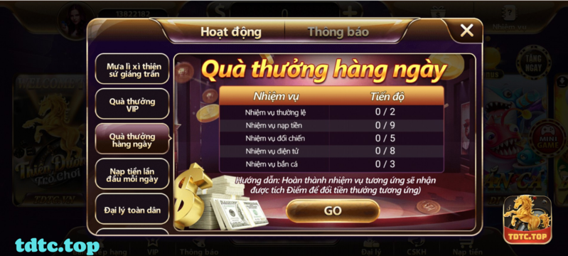 tặng thưởng từ tdtc