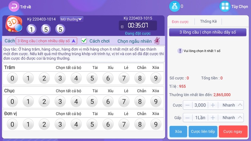 cách chơi xổ số 3d tdtc