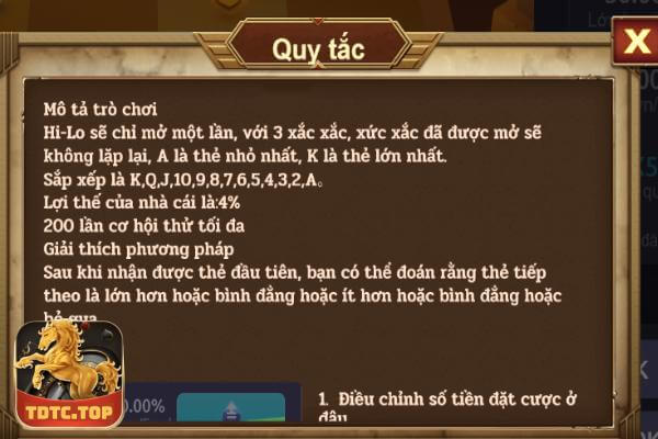 Cách Chơi Game Hilo TDTC Casino